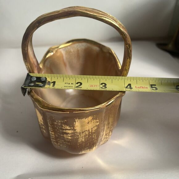 Stangl Granada Gold Porcelain Basket 3621 Hand Painted - Picture 9 of 12